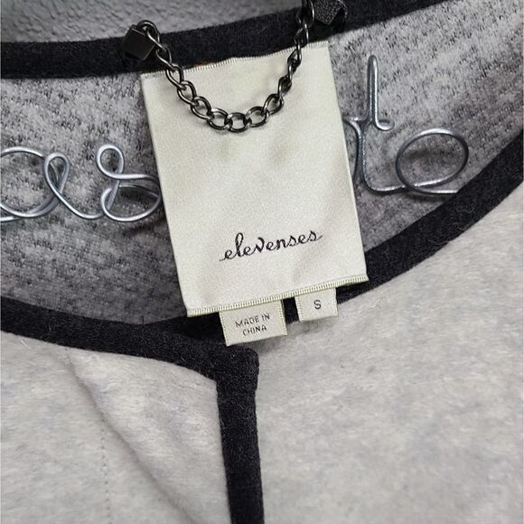 Elevenses Women's Wool Blend Cream/Black Coat Size Small - Picture 3 of 7